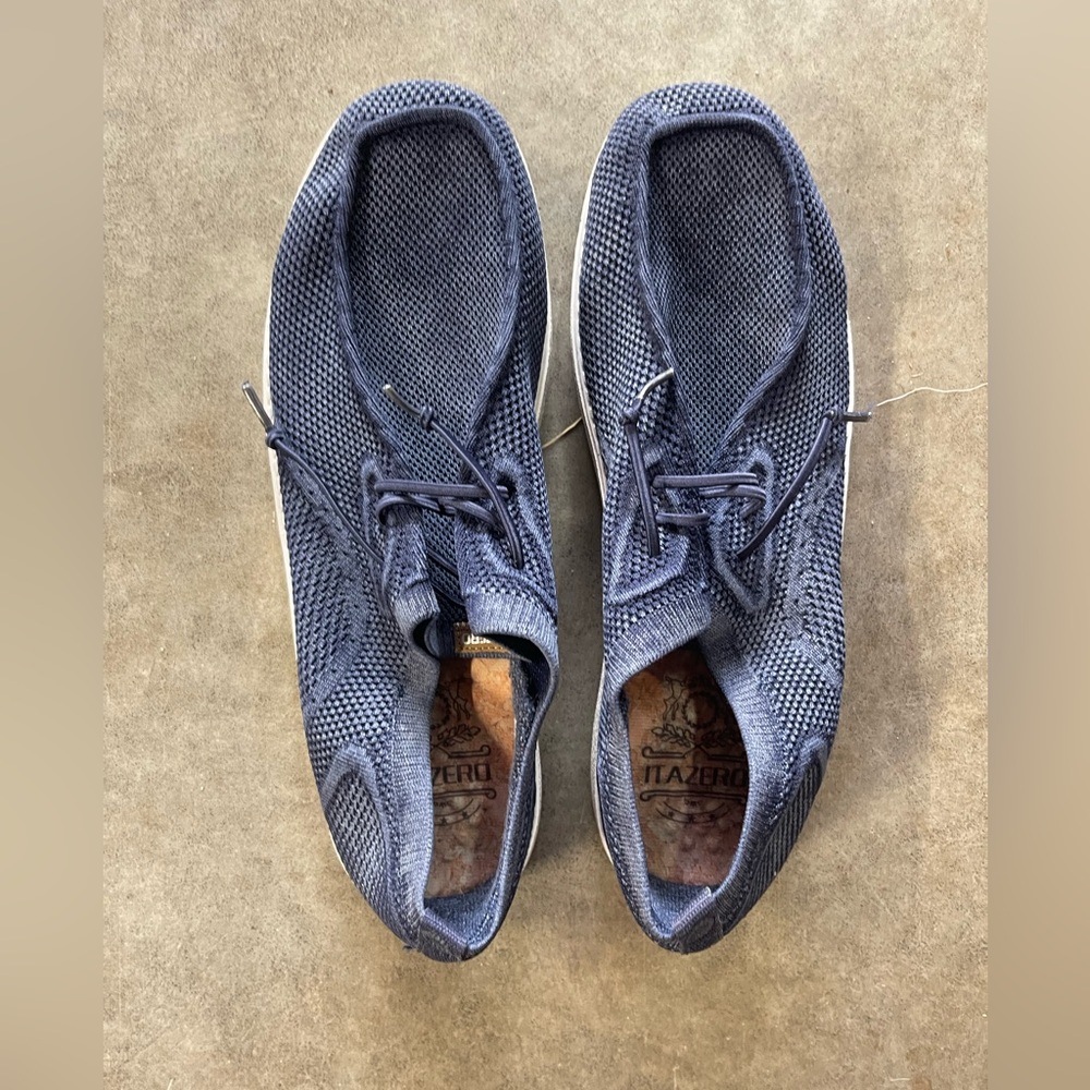 Itazero Casual Lace Up Shoes IZA901 Mens Size 12 Jean Blue Excellent Condition